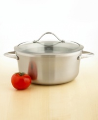 Create sumptuous soups with this large and efficient Calphalon soup pot. Versatile and strong, it features a three-ply 18/10 stainless steel interior and an exterior surrounded by a highly conductive, full aluminum core that provides great cooking results. Lifetime warranty. Create sumptuous soups with this large and efficient Calphalon soup pot. Versatile and strong, it features a three-ply 18/10 stainless steel interior and an exterior surrounded by a highly conductive, full aluminum core that provides great cooking results. Lifetime warranty.