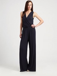 A jersey jumper featuring a feminine, cross-over top and wide-leg bottom.Cross-over topSleevelessElasticized waistWide-leg silhouetteAbout 36 from natural waist96% modal/4% elastaneHand washImported Model shown is 5'10 (177cm) wearing US size Small. A jersey jumper featuring a feminine, cross-over top and wide-leg bottom.Cross-over topSleevelessElasticized waistWide-leg silhouetteAbout 36 from natural waist96% modal/4% elastaneHand washImported Model shown is 5'10 (177cm) wearing US size Small.