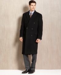 A coat with such classic good looks it could have belonged to Cary Grant: Double-breasted topcoat with peak lapels in wool/cashmere from Lauren by Ralph Lauren. A coat with such classic good looks it could have belonged to Cary Grant: Double-breasted topcoat with peak lapels in wool/cashmere from Lauren by Ralph Lauren.