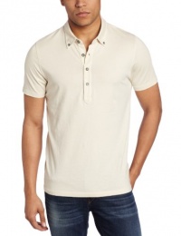 AG Adriano Goldschmied Men's Short Sleeve Polo, Bone, Large AG Adriano Goldschmied Men's Short Sleeve Polo, Bone, Large