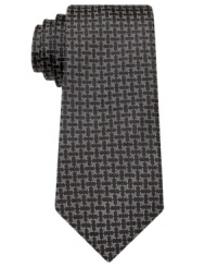 Texture your look. This basketweave tie from Bar III gives your look instant depth and dimension.