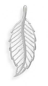 Cougar Town ~ Jules Cobb ~ .925 Sterling Silver Cutout Leaf Design Pendant Slide Cougar Town ~ Jules Cobb ~ .925 Sterling Silver Cutout Leaf Design Pendant Slide