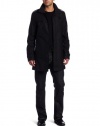 Calvin Klein Sportswear Men's Modern Mixed Media Trench Coat, Black, Large