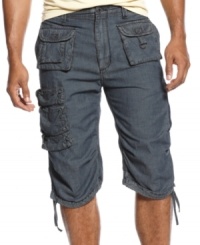 With a longer length and high-fashion styling, these Sean John shorts remix your summer style. With a longer length and high-fashion styling, these Sean John shorts remix your summer style.
