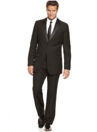 Izod Mens Formal Black Tuxedo Single Breasted 2-Buttons Suit Izod Mens Formal Black Tuxedo Single Breasted 2-Buttons Suit
