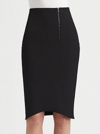 Stretchy, high-waisted skirt in a corset-inspired silhouette, emboldened by an off-center front zipper and a contour hem. Off-center front zipperContour hemAbout 27 longCotton/polyurethane/elastaneDry cleanImportedModel shown is 5'10 (177cm) wearing US size 4. Stretchy, high-waisted skirt in a corset-inspired silhouette, emboldened by an off-center front zipper and a contour hem. Off-center front zipperContour hemAbout 27 longCotton/polyurethane/elastaneDry cleanImportedModel shown is 5'10 (177cm) wearing US size 4.
