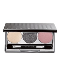 Our limited-edition holiday eye trio contains festive, shimmering shades that glide on seamlessly and adorn your lids with a joyful glow.Moonstone - soft pearl with hints of gold and pink highlights Diamond - silvery slate infused with diamond-like sparklePink Sapphire - effervescent rose to brighten the eye