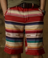 An East Coast staple is given West Coast flair in this Baja-inspired cotton chino short for a look that is effortlessly laid-back. An East Coast staple is given West Coast flair in this Baja-inspired cotton chino short for a look that is effortlessly laid-back.