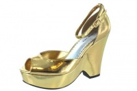 BEBE T2329 PRYCE GOLD METALLIC WOMENS PEEP TOE Size 6M BEBE T2329 PRYCE GOLD METALLIC WOMENS PEEP TOE Size 6M