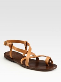 Dainty leather straps weave their way around the foot concluding with an adjustable ankle strap and toe ring. Leather upperLeather lining and soleImported Dainty leather straps weave their way around the foot concluding with an adjustable ankle strap and toe ring. Leather upperLeather lining and soleImported