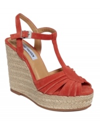 A warm-weather wardrobe can't have too many sandals. Sassy in suede, the Mammbow wedges by Steve Madden hit a summery sweet spot. A warm-weather wardrobe can't have too many sandals. Sassy in suede, the Mammbow wedges by Steve Madden hit a summery sweet spot.