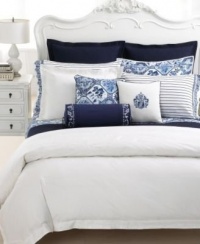 RALPH LAUREN PALM HARBOR EMBROIDERY QUEEN DUVET WHITE