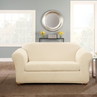 Sure Fit 119827270U_S-CREM Stretch Pinstripe Sofa Slipcover, Cream Sure Fit 119827270U_S-CREM Stretch Pinstripe Sofa Slipcover, Cream