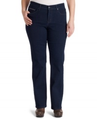 Levi's bootcut plus size jeans feature a slimming tummy panel for a flattering fit-- partner them with your favorite tops! Levi's bootcut plus size jeans feature a slimming tummy panel for a flattering fit-- partner them with your favorite tops!