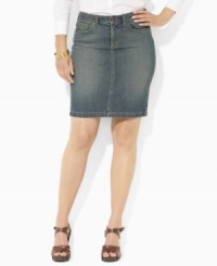 Designed in glamorous dark denim with a hint of stretch for a flattering plus size fit, and finished with traditional details for a chic, classic finish, from Lauren Jeans Co. Designed in glamorous dark denim with a hint of stretch for a flattering plus size fit, and finished with traditional details for a chic, classic finish, from Lauren Jeans Co.