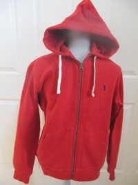 Polo Ralph Lauren Full Zip Hoodie, Fleece Red Men's Size Medium