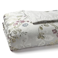 This romantic Waterford duvet boasts a multicolor floral pattern in cool shades of plum, green, slate blue and soft yellow on a silver ground. Resplendent details such as a silver twist cord and luminous silver sprig pattern reverse bring heirloom elegance to your bedroom. This romantic Waterford duvet boasts a multicolor floral pattern in cool shades of plum, green, slate blue and soft yellow on a silver ground. Resplendent details such as a silver twist cord and luminous silver sprig pattern reverse bring heirloom elegance to your bedroom.
