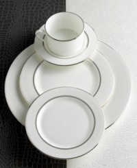 Express the best of taste at the table. Lustrous banded details add a crisp, clean finish to the white china serving bowl. Express the best of taste at the table. Lustrous banded details add a crisp, clean finish to the white china serving bowl.