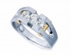 14k Two-tone Gold 3/4ct tw Three Stone Diamond Ring. Finger Size 9