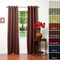 Solid Grommet Top Thermal Insulated Blackout Curtain 95 Length 1 Pair-CHOCOLATE - GT Solid Grommet Top Thermal Insulated Blackout Curtain 95 Length 1 Pair-CHOCOLATE - GT