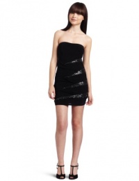 Just For Wraps Juniors Strapless Mini Dress with Sequins Just For Wraps Juniors Strapless Mini Dress with Sequins