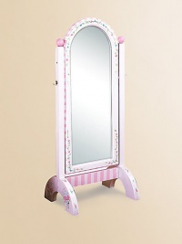 From the Bouquet Collection. This beautifully hand-painted, tilt design is the perfect size for the little princess.Tilts forward and back 20W X 51H X 15D Constructed of MDF ImportedRecommended for ages 3 and up Please note: Some assembly may be required. From the Bouquet Collection. This beautifully hand-painted, tilt design is the perfect size for the little princess.Tilts forward and back 20W X 51H X 15D Constructed of MDF ImportedRecommended for ages 3 and up Please note: Some assembly may be required.