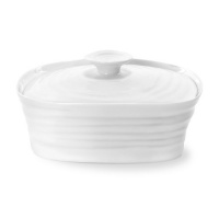 Sophie Conran by Portmeirion 6-Inch-by-4-3/4-Inch Covered Butter Dish, White