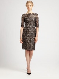 Prettily scalloped edges elevate this impeccably tailored paisley lace design.BoatneckElbow-length sleevesScalloped edgesConcealed back zipAbout 22 from natural waistCottonDry cleanImportedModel shown is 5'10 (177cm) wearing US size 4. Prettily scalloped edges elevate this impeccably tailored paisley lace design.BoatneckElbow-length sleevesScalloped edgesConcealed back zipAbout 22 from natural waistCottonDry cleanImportedModel shown is 5'10 (177cm) wearing US size 4.