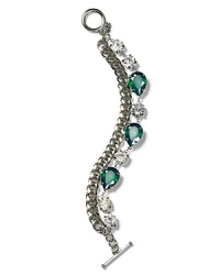 This stunning ABS by Allen Schwartz bracelet marries an edgy vibe with posh glamour - from the silvery chain links to the glittering stone accents. This stunning ABS by Allen Schwartz bracelet marries an edgy vibe with posh glamour - from the silvery chain links to the glittering stone accents.