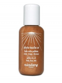 A beautifying and nourishing oil which delicately enhances the skin's radiance. Different shades of glitter ensure a unique golden hue that illuminates all skins, whatever their natural skin tone is and whether they are tanned or not. They reflect the light, on the face as well as on the body and hair, to create scintillating highlights. A beautifying and nourishing oil which delicately enhances the skin's radiance. Different shades of glitter ensure a unique golden hue that illuminates all skins, whatever their natural skin tone is and whether they are tanned or not. They reflect the light, on the face as well as on the body and hair, to create scintillating highlights.