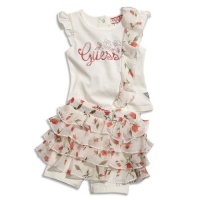 GUESS Kids Girls Baby Girl Logo Tee & Skirt Set (12-2, CREAM (18M) GUESS Kids Girls Baby Girl Logo Tee & Skirt Set (12-2, CREAM (18M)