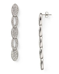 Work elegant lines with these open linkdrop earrings from Lora Paolo. Crafted of rhodium plate and striking inset crystals, it's sure to be a signature accessory. Work elegant lines with these open linkdrop earrings from Lora Paolo. Crafted of rhodium plate and striking inset crystals, it's sure to be a signature accessory.