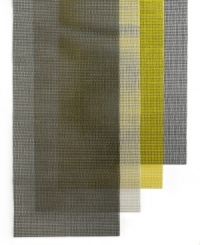 On the grid. This innovative runner sets modern tables apart, crafted of vinyl-coated polyester yarns in signature Chilewich style. Solid colors woven in a texture-rich design set the scene with easy sophistication. On the grid. This innovative runner sets modern tables apart, crafted of vinyl-coated polyester yarns in signature Chilewich style. Solid colors woven in a texture-rich design set the scene with easy sophistication.