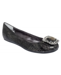 Put some dramatic jewels in your life. Adrienne Vittadini's Vida flats feature a sparkling jewel detail across the toe. Put some dramatic jewels in your life. Adrienne Vittadini's Vida flats feature a sparkling jewel detail across the toe.