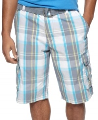 The coolest cargoes. These plaid shorts from Ecko Unltd add a note of streetwise style to your warm-weather look. The coolest cargoes. These plaid shorts from Ecko Unltd add a note of streetwise style to your warm-weather look.