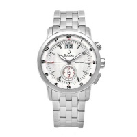 Bulova Men's 63B008 Accutron Stainless Steel White Dual Time Dial Watch Bulova Men's 63B008 Accutron Stainless Steel White Dual Time Dial Watch