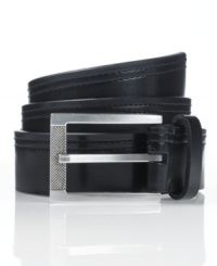 Polish off a dressed up look with this smooth leather belt from Sean John for the perfect finishing touch with a little hint of texture. Polish off a dressed up look with this smooth leather belt from Sean John for the perfect finishing touch with a little hint of texture.