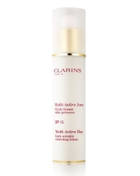 Early Correction. Continuous Protection. Visible Perfection. Multi-Active Day is the newest innovation from Clarins; high performance skin care with new formulas and textures, that goes beyond prevention to visibly correct early signs of aging. Early Correction. Continuous Protection. Visible Perfection. Multi-Active Day is the newest innovation from Clarins; high performance skin care with new formulas and textures, that goes beyond prevention to visibly correct early signs of aging.