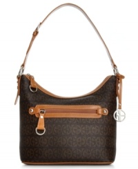 Make your mark with this must-have monogram hobo from Giani Bernini. Shiny silver-tone hardware and contrasting trim add instant appeal, while the roomy interior lets you take along your essentials with ease. Make your mark with this must-have monogram hobo from Giani Bernini. Shiny silver-tone hardware and contrasting trim add instant appeal, while the roomy interior lets you take along your essentials with ease.