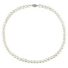 6-6.5mm White FW Potato Pearl 18 Necklace with Silver Fish Eye Clasp
