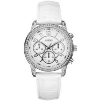 Guess Women's U13602L1 White Leather Quartz Watch with White Dial Guess Women's U13602L1 White Leather Quartz Watch with White Dial