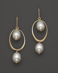 Gleaming freshwater pearls add luster to 14K. yellow gold. Gleaming freshwater pearls add luster to 14K. yellow gold.