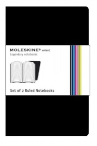 Moleskine Volant Notebook Ruled, Black Xsmall: Set of 2 Moleskine Volant Notebook Ruled, Black Xsmall: Set of 2