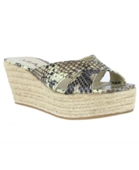 A most majestic espadrille. Mia's Queen wedge sandals feature a beautiful criss-cross vamp and add just the right amount of inches. A most majestic espadrille. Mia's Queen wedge sandals feature a beautiful criss-cross vamp and add just the right amount of inches.