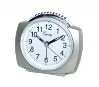 Equity by La Crosse 27006 Battery Operated Analog Alarm Clock, Silver