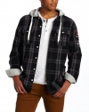 ecko unltd. Men's Either On Or Off Hooded Woven Shirt