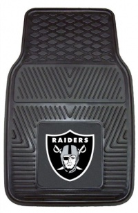 FANMATS 8774 NFL Oakland Raiders Front Heavy Duty Vinyl Car Mat - 2 Pieces FANMATS 8774 NFL Oakland Raiders Front Heavy Duty Vinyl Car Mat - 2 Pieces