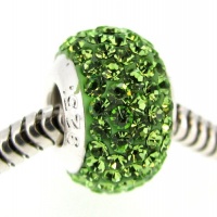 Sterling Silver Birthstone Round Peridot Green Crystal For Pandora Troll European Bead Charm Bracelets August Sterling Silver Birthstone Round Peridot Green Crystal For Pandora Troll European Bead Charm Bracelets August
