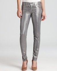 Beware of paparazzi when you rock these striking silver metallic AG Adriano Goldschmied jeans downtown--these skinnies are absolute scene-stealers.