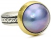 GURHAN Lancelot Stone Single Stone Silver with Gold Pearl Ring, Size 7